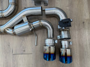 Corvette C8 Stainless Steel Valved Exhaust System - Quad Tips w/ Burnt Tips